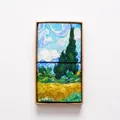 Van Gogh Wheat Field oil painting journal in kraft box with black elastic strap - Wheatfield with Cypresses
