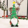 Gnomo natalizio verde foresta con cappello a forma di albero e maniche rosse - Stile Albero Verde