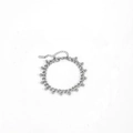 Tobillera de acero inoxidable plateado con cadena cubana y colgantes de cuentas - Pulsera Color Acero (N810) / Plateado