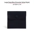 Large dark blue velvet jewelry pouch with snap button and 10x10cm size dimensions - 大号款(10cm*10cm) / Dark Blue