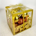 Luxuriöses Weihnachtsbaum-Schmuckset in Gold und Bronze in einer klaren Geschenkbox - Antike Bronze
