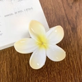 Elegant white and yellow gradient plumeria hair claw clip for beach vacations - Yellow Gradient