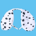 Dalmatian spotted puppy ears headband with black dots on plush white fabric - Spotted Long Ears