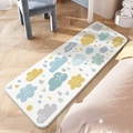 Plush rectangular rug with cartoon cloud pattern in blue and yellow for kids rooms - Childhood - Sky