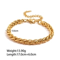 Golden wheat link bracelet in 18K gold plated stainless steel with adjustable lobster clasp - Wheat Braided Style (B-008) / Gold