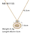 Detailed specs of sun and moon pendant necklace with white shell inlay and gold plating - Evil Eye Style (NB-N1155)