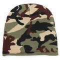 Berretto in maglia mimetica classica per calore invernale e stile trendy all'aperto - Taglia Unica(Elastico) / Verde Militare Camo
