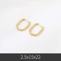 Minimalist gold oval U-shaped stainless steel earrings in 15x22mm size variant - 2.5*15*22mm / Gold
