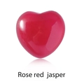 Polished 15mm heart-shaped rose red jasper stone ornament with a glossy finish - Rose Red Jade
