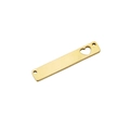 Macro shot of gold stainless steel rectangular pendant with heart cutout for jewelry making - 1.5*6*35mm / Gold