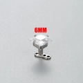 6mm square cubic zirconia micro dermal anchor with stainless steel four-prong setting - 6mm / White (8# White)