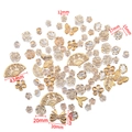 Transparent and gold acrylic butterfly flower beads DIY jewelry accessory set with dimensions - Approx. 100g/Pack / Mabe Gold Bronzing