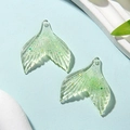 Green glitter resin mermaid tail pendants for DIY necklace and bracelet jewelry making - 2.8x3.1cm / Light Green
