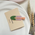Sparkly tricolor candy hair clips in green, purple, and orange on a display card - Summer Watermelon