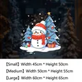 Christmas snowman and tree window sticker size chart for static glass decals - Small [45*50CM]