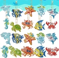 DIY 5D diamond painting ocean themed keychains set with colorful marine life sea animal shapes - YS-11 Sea Life Theme (20Pcs)