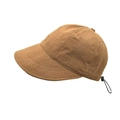 Dettaglio del tessuto a nido d'ape su cappello marrone con coulisse regolabile - M (56-58cm) / Cachi