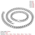 Polished men's Cuban link chain in 10mm width with various length and weight options - 10mm Wide x 20cm Long Bracelet / Steel