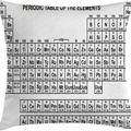 Schwarz-weißer Kissenbezug mit Periodensystem-Elementen für Wissenschafts-Deko - Schwarz-Weißes Periodensystem
