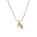Elegant 18k gold Virgo zodiac pendant necklace with shimmering zircon micro-inlay - Virgo