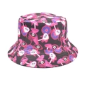 Black bucket hat with colorful neon mushroom and eye prints for outdoor sun protection - M (56-58cm) / Abstract Eyes Mushroom (15#)