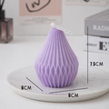 Purple geometric scented candle in prism shape, size 7.5x6cm for home decor - Pear Spiral Purple (Lavender)