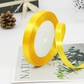 Bright yellow 1cm satin ribbon on a spool for gift wrapping and DIY bows decoration - 16# Golden Yellow