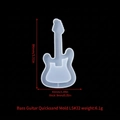 Guitar shaped silicone quicksand mold for DIY crystal epoxy resin crafts 84mm height - Bass Quicksand Mold LS#32