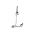 Polished silver stainless steel letter L heart charm pendant for jewelry DIY - Letter L / Silver