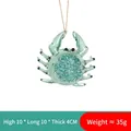 Blue glass crab ornament with sparkling sequins and twine hanger for Christmas tree decor - Crab Shape Style 19