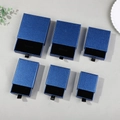 Blue matte jewelry boxes in various sizes with drawer design and black velvet lining - Royal Blue Linen