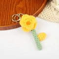 Portachiavi a fiore giallo lavorato a mano con stelo verde e chiusura dorata - Stile Girasole Giallo (款式四) / 15*4