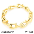 Men's gold-plated nail chain bracelet in stainless steel with square stud links - Gold (KB203550-KJX)