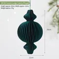 Dark green honeycomb paper candy ornament for Christmas decor, size 20cm by 12cm - 20cm / Large Lollipop Ornament / Green