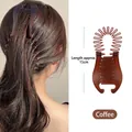 Verticale banaan haarklem in amber koffie kleur voor hoge paardenstaart, lengte van 15 cm - Bruin