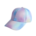 Kinder-Baseballkappe mit traumhaftem Pastell-Batik-Farbverlauf und gebogenem Schirm - Neon - Blau Lila Verlauf