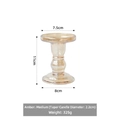 Amber Roman column glass candle holder, medium size 11cm height for 2.2cm taper candles - Amber Medium