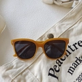 Vintage ginger yellow square frame kids sunglasses with dark lenses for boys and girls - Milk Tea