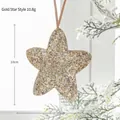 Sparkling gold sequin star ornament 10cm for Christmas tree decoration with hanging cord - Gold Five-pointed Star