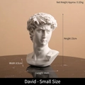 White David head sculpture 10x9.5x15cm, matte resin bust for Nordic home decor art - Small David Bust