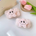 Polsini lavaviso in peluche rosa con decoro a stella ricamata in set regalo - Stile Stella Sorridente (94#) / 1 Pezzo / Rosa Antico