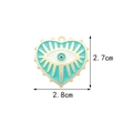 Golden heart shaped evil eye charm with light blue enamel finish measuring 2.8cm wide - 2.8CM×2.7CM / Lake Blue