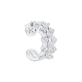 Minimalist S925 sterling silver geometric ear cuff with shimmering pavé cubic zirconia - Wide Band Densely Inlaid Zirconia Style