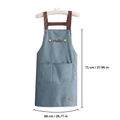 Delantal de lona azul grisáceo impermeable con correas marrones y bordado Hello - Azul Hello - Impermeable/Resistente al aceite