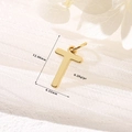 Polished 14K gold letter T pendant for DIY necklaces with dimensions 12.86mm x 6.52mm - Gold - Letter T