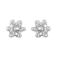 Macro di orecchino a perno in argento con zircone rotondo in castone a sei griffe classico - Incastonatura a griffe in platino zircone rotondo 1 paio