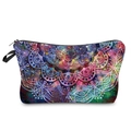 Cosmetic bag with galaxy mandala print and pink purple gradient on white background - Purple Starry Mandala-55258