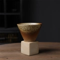 Japanese style coarse ceramic coffee dripper set with beige and brown glaze finish - 200ml / Gradient Grey