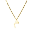 Polished gold stainless steel necklace featuring a custom Arabic letter pendant - Arabic Letter 3 / Gold