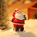 Miniature Santa Claus figurine with evergreen tree for Christmas tabletop decoration - Santa With Christmas Tree